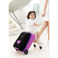 Micro Ride On Luggage Eazy - trolleykoffer met ingebouwd kinderzitje - Violet