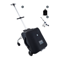Micro Ride On Luggage Eazy - trolleykoffer met ingebouwd kinderzitje - Zwart