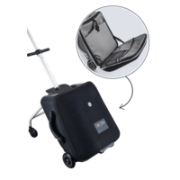 Micro Ride On Luggage Eazy - trolleykoffer met ingebouwd kinderzitje - Zwart