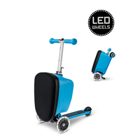 Micro Step Luggage Junior LED - Patch & Play - 3-wiel kinderstepkoffer - Blauw