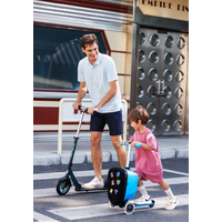 Micro Step Luggage Junior LED - Patch & Play - 3-wiel kinderstepkoffer - Blauw