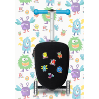 Micro Step Luggage Junior LED - Patch & Play - 3-wiel kinderstepkoffer - Blauw