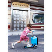 Micro Step Luggage Junior LED - Patch & Play - 3-wiel kinderstepkoffer - Blauw