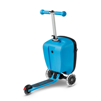 Micro Step Luggage Junior LED - Patch & Play - 3-wiel kinderstepkoffer - Blauw