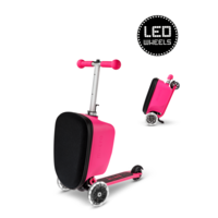 Micro Step Luggage Junior LED - Patch & Play - 3-wiel kinderstepkoffer - Roze