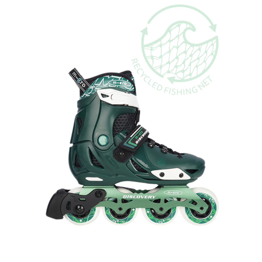 Micro kinderskates Discovery ECO - inline skates - aanpasbare maatvoering - lichtgewicht - groen