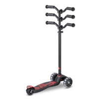 Trottinette Maxi Micro Deluxe Pro LED - trottinette enfant 3 roues - Noir/Rouge