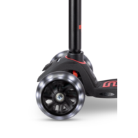 Trottinette Maxi Micro Deluxe Pro LED - trottinette enfant 3 roues - Noir/Rouge