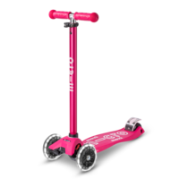 Maxi Micro step Deluxe LED - 3-wiel kinderstep - Roze