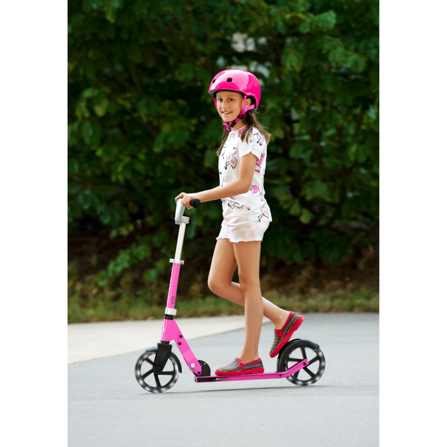 Micro Cruiser LED - 2-wiel vouwstep kind - 200mm wielen - Roze