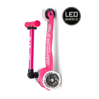 Mini Micro step Deluxe inklapbaar LED - 3-wiel kinderstep - Roze