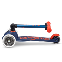 Mini Micro scooter Deluxe foldable LED - 3-wheel children's scooter - Navy Blue