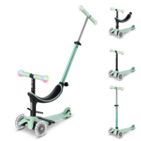 Micro Mini2Grow step Deluxe Magic LED - 3-wiel kinderstep - 4in1 - Mint