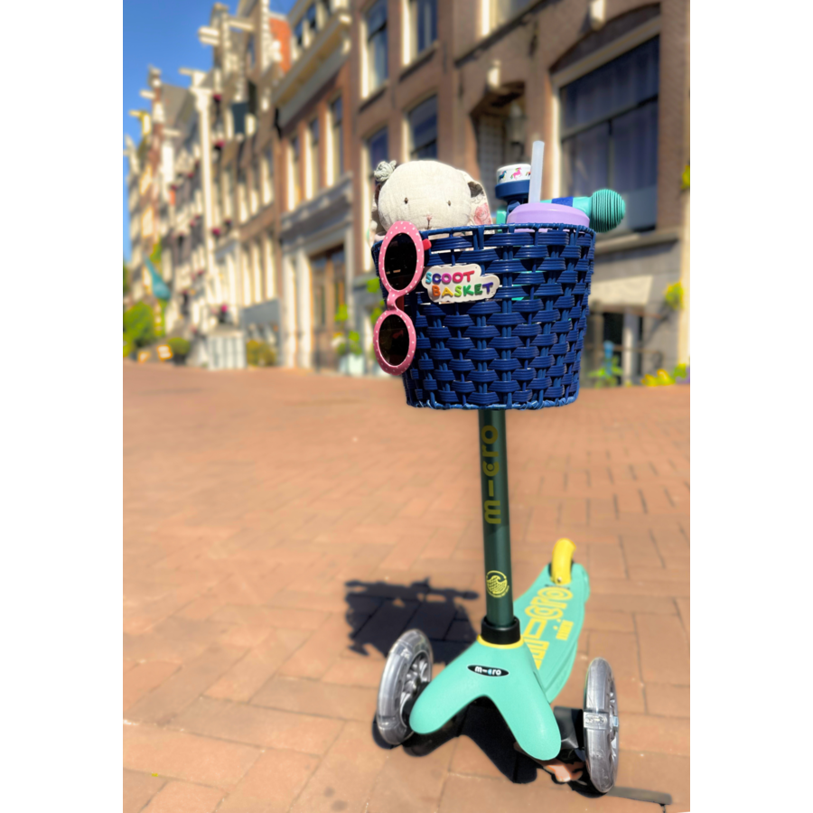 Scoot basket – for scooters and bikes – easy to attach – water-resistant – Blue