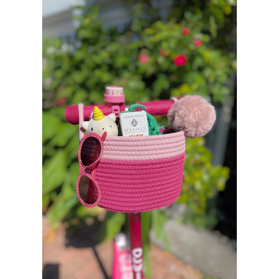 Panier pour trottinette Micro - coton robuste - fixation facile - Rose