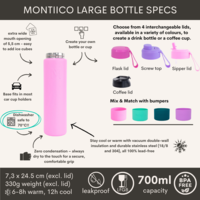 MontiiCo Fusion Universele Thermos Fles 700 ml - large - zonder dop