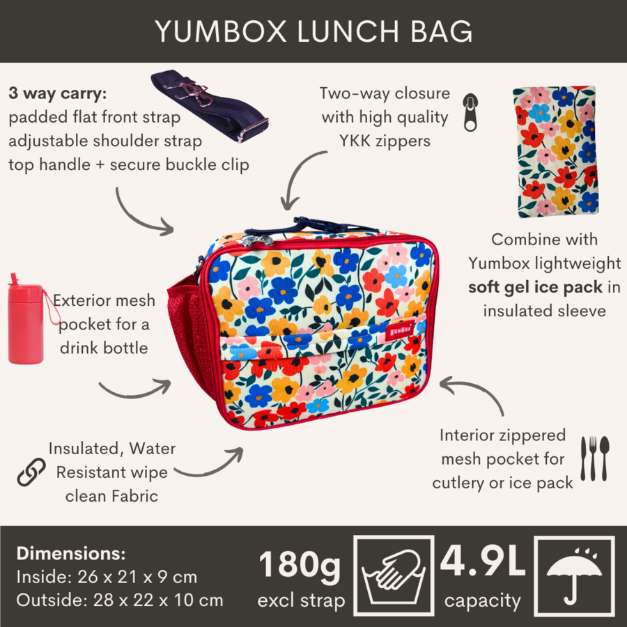 Yumbox Lunch Bag - waterafstotend - handige vakjes - lichtgewicht