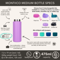 MontiiCo Fusion Base Isotherme Universelle 475 ml - moyenne - sans bouchon