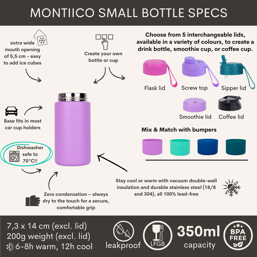 MontiiCo Fusion Universele Thermos Fles 350 ml - klein - zonder dop