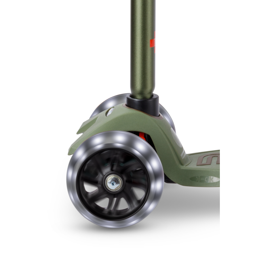 Maxi Micro step Deluxe Pro LED - 3-wiel kinderstep - Olive groen