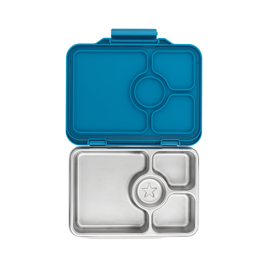 Yumbox Prêt Acier inoxydable - 4-compartiments - Boîte à lunch bento étanche - matériaux durables et sûrs pour les aliments