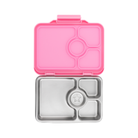 Yumbox Prêt Acier inoxydable - 4-compartiments - Boîte à lunch bento étanche - matériaux durables et sûrs pour les aliments