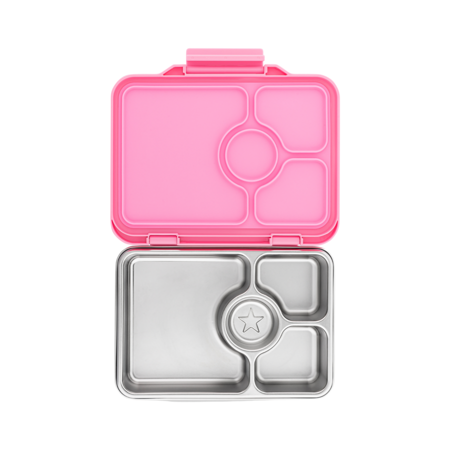 Yumbox Prêt RVS - 4 vakken - lekvrije Bento broodtrommel - duurzame, voedselveilige materialen