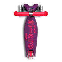 Maxi Micro scooter Deluxe foldable LED - 3-wheel children's scooter - Purple Pink Neon