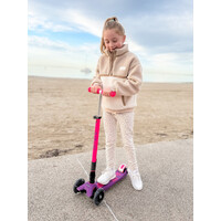 Trottinette Maxi Micro Deluxe pliable LED - trottinette enfant 3 roues - Violet Rose Néon