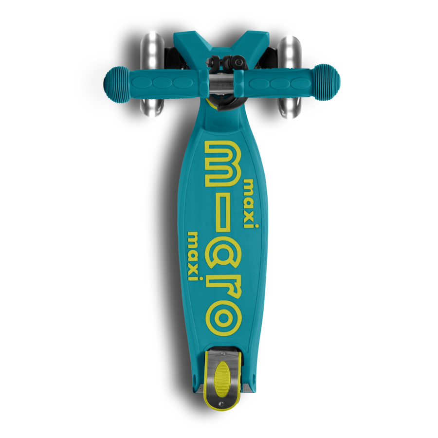 Trottinette Maxi Micro Deluxe pliable LED - trottinette enfant 3 roues - Vert Pétrole