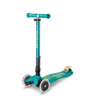 Trottinette Maxi Micro Deluxe pliable LED - trottinette enfant 3 roues - Vert Pétrole