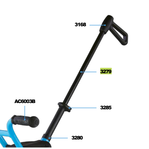 Micro bovendeel handlebar black Trike xl (3279)