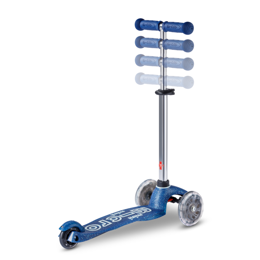 Trottinette Mini Micro Deluxe Galaxy Glitter LED - trottinette enfant 3 roues - Bleu