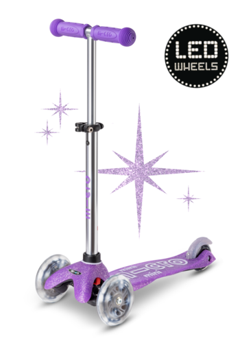 Micro Mini Micro scooter Deluxe Glitter LED Purple