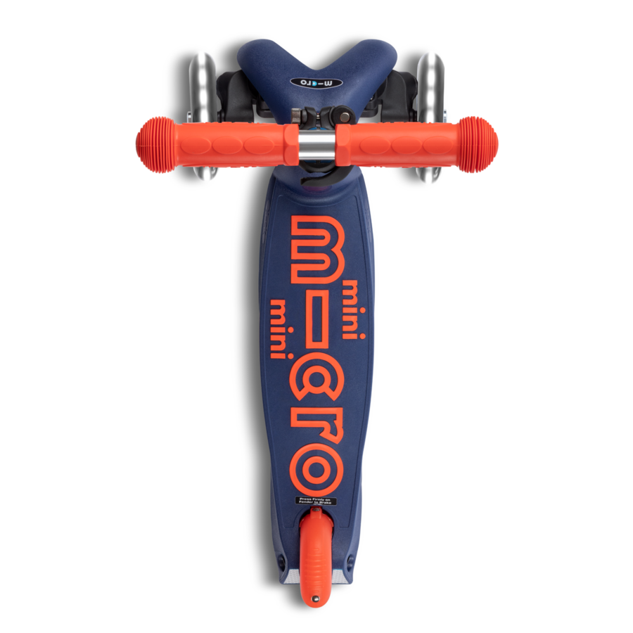 Mini Micro scooter Deluxe foldable LED - 3-wheel children's scooter - Navy Blue