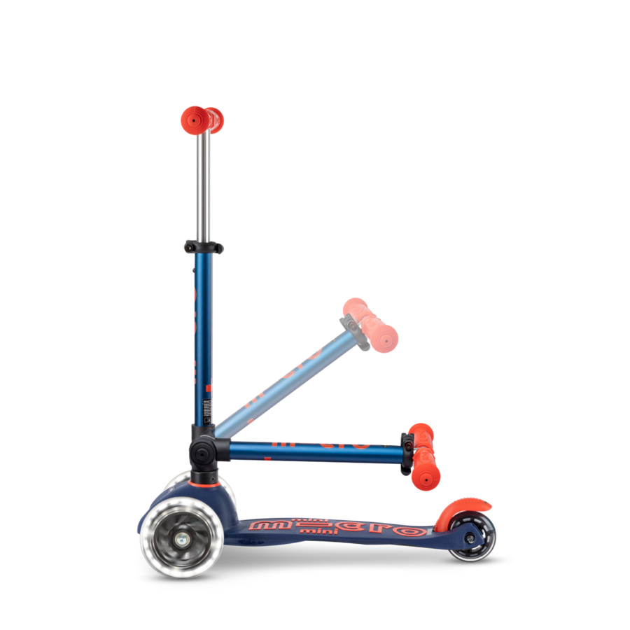 Trottinette Mini Micro Deluxe pliable LED - trottinette enfant 3 roues - Bleu Marine