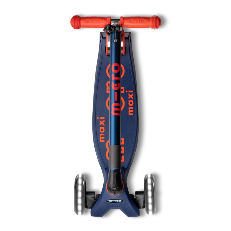 Trottinette Maxi Micro Deluxe pliable LED - trottinette enfant 3 roues - Bleu Marine