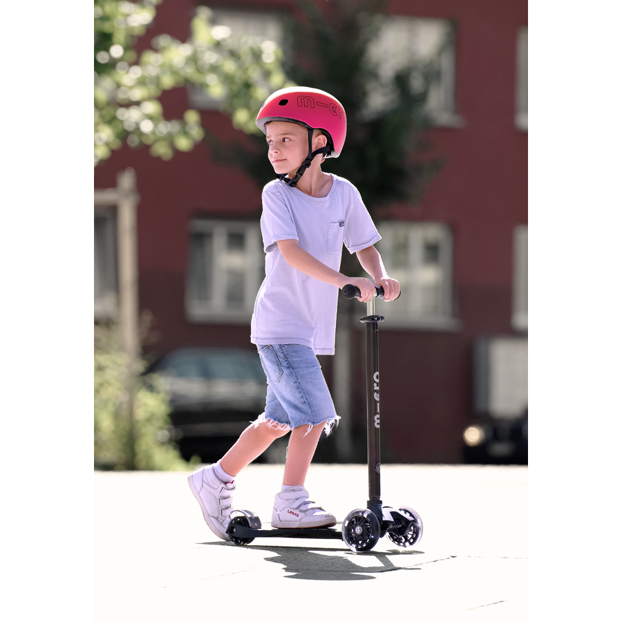 Casque Micro PC Deluxe - casque pour enfants - doublure en polaire lavable - bonne circulation de l'air - Rouge