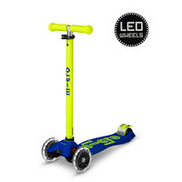 Maxi Micro scooter Deluxe LED - 3-wheel children's scooter - Blue Yellow neon
