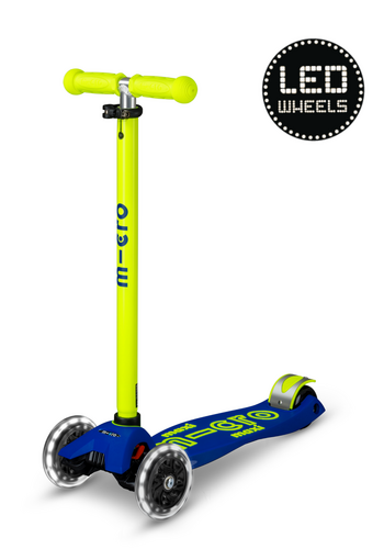 Micro Trottinette Maxi Micro Deluxe LED bleu jaune neon