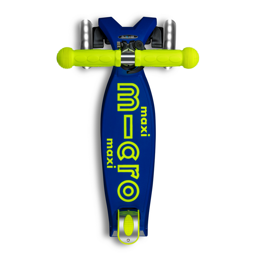 Maxi Micro step Deluxe LED - 3-wiel kinderstep - Blauw Geel neon