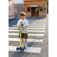 Maxi Micro scooter Deluxe LED - 3-wheel children's scooter - Blue Yellow neon