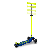 Maxi Micro step Deluxe LED - 3-wiel kinderstep - Blauw Geel neon