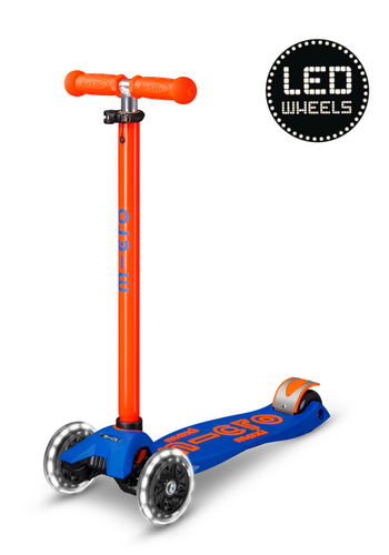 Micro Trottinette Maxi Micro Deluxe LED bleu orange neon