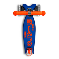 Trottinette Maxi Micro Deluxe LED - trottinette enfant 3 roues - Bleu Orange neon