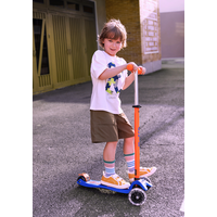 Maxi Micro scooter Deluxe LED - 3-wheel children's scooter - Blue Orange neon