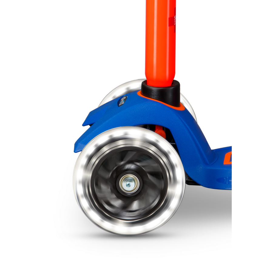 Maxi Micro scooter Deluxe LED - 3-wheel children's scooter - Blue Orange neon