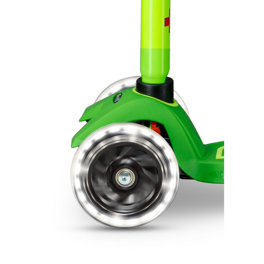 Maxi Micro scooter Deluxe LED - 3-wheel children's scooter - Yellow Green neon