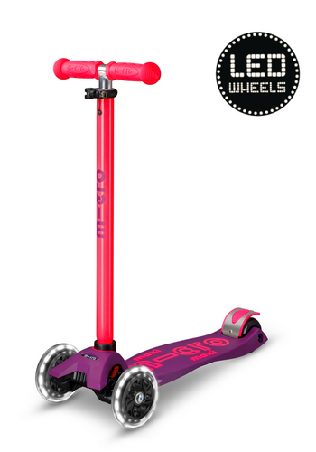 Micro Trottinette Maxi Micro Deluxe LED violet rose neon