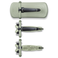 Mini Micro 6in1 scooter Rock & Go LED - Olive green- multifunctional: rocker - ride-on - scooter - Green